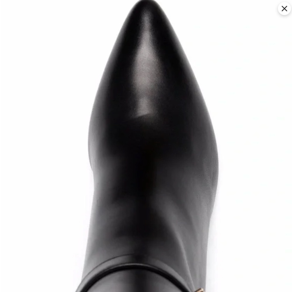 Versace Black Leather Knee-High Boots - Picture 2 of 11